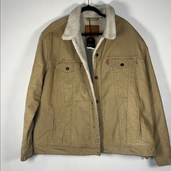 Levi's Men's Beige Sherpa Collar Jacket - Picture 4 of 9